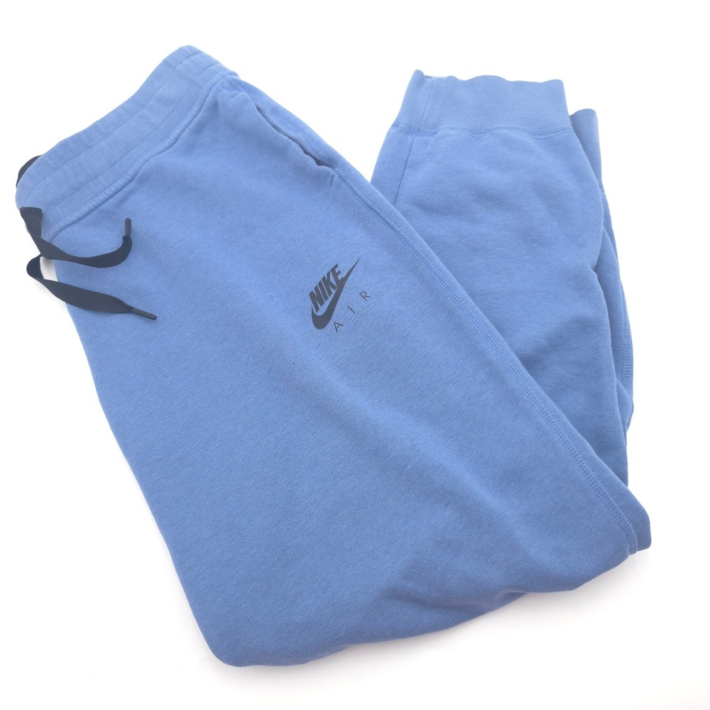 Nike Air Womens Joggers Blue Fleece Tapered Sweatpants Size XL 34x28